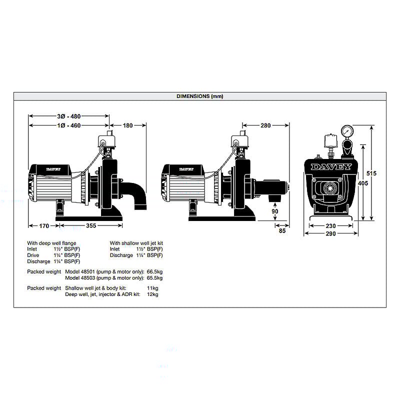Davey 48503 Shallow / Deep Well Prime Jet Pump