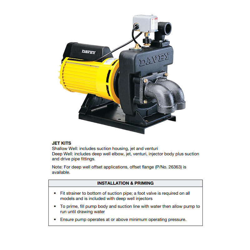 Davey 48503 Shallow / Deep Well Prime Jet Pump