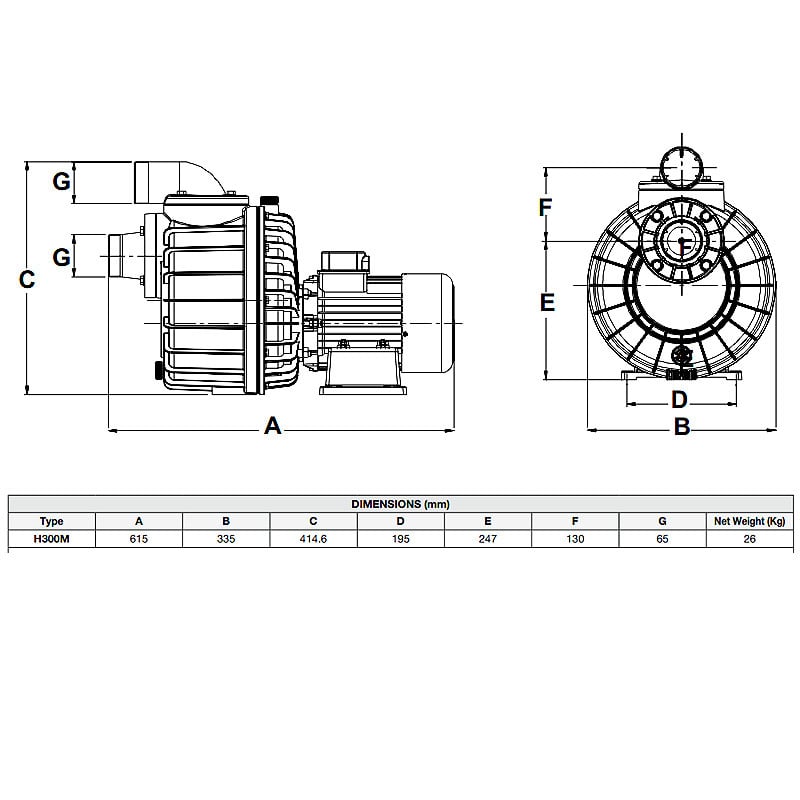 Davey Hurrican H300M Turbo Pump & Swim Jet