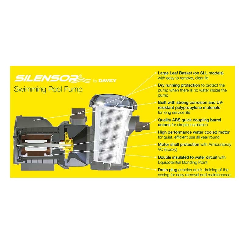 Davey Silensor® SLS150 Water Cooled Pool Pump