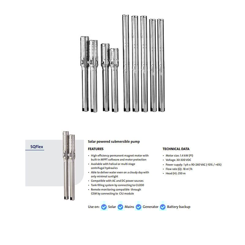 Grundfos SQF 3A-10 N SQ Flex Solar Submersible Pump