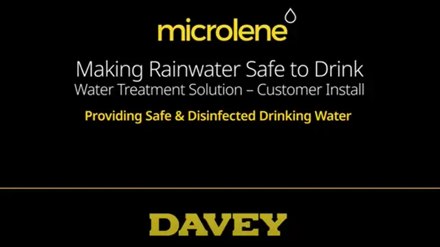 How To Make Rainwater Safe - Microlene Aquashield Centurion