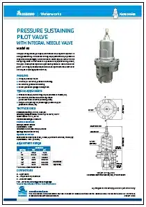 Bermad 3 Stainless Steel Pressure Sustaining Pilot Valve
