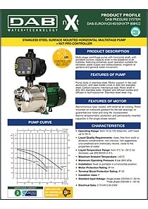 DAB EUROINOX-4050NXTP Multistage Pump + NXT Pro Controller