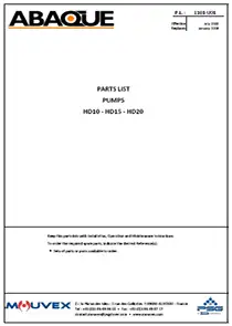 ABAQUE-HD10-20SPL - Abaque HD10 HD15 HD20 Pumps Parts List