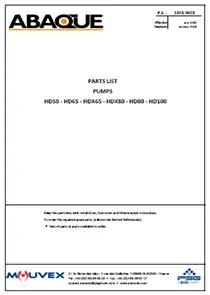 ABAQUE-HD50-100SPL - Abaque HD50 HD65 HDX65 HD80 HDX80 HD100 Pumps Parts List