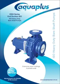 AQUAPLUS-ESIHS - Aquaplus ESIH Series End Suction ISO Heavy Duty Bare Shaft Pumps