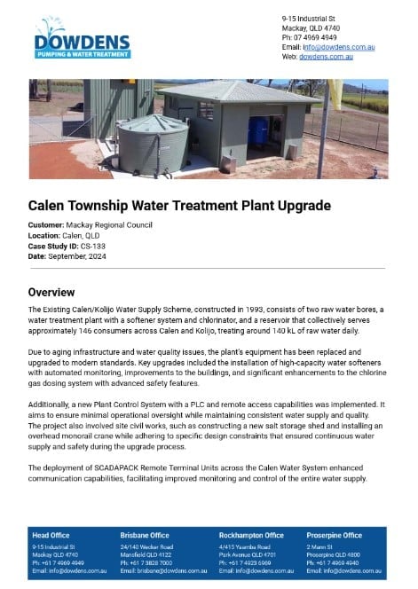 Calen Township Water Treatment Plant Upgrade