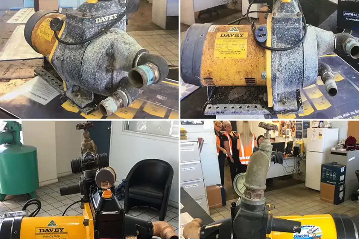 Davey Pressure Pump Servicing Before & After Results