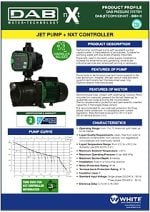 DAB 102NXT Self Priming Centrifugal Pump with NXT Controller Data Sheet