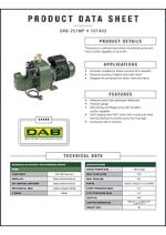 DAB 251MP Self Priming Jet Pump with Pressure Switch Data Sheet