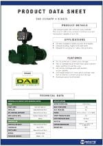 DAB 251NXT Self Priming Jet Pump with NXT-Pro Controller Data Sheet