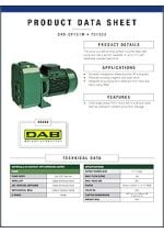 DAB DP151M Deep Well Self Priming Pump Data Sheet