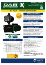 DAB JETCOM102NXTP Jet Pump + NXT Pro Controller Data Sheet