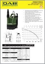DAB VERTY NOVA 400M Submersible Pump Data Sheet