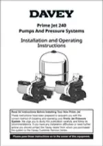 Davey Prime Jet Installation & Operating Instructions