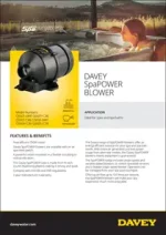 Davey SpaPOWER Blower Datasheet Davey SpaPOWER Blower Datasheet